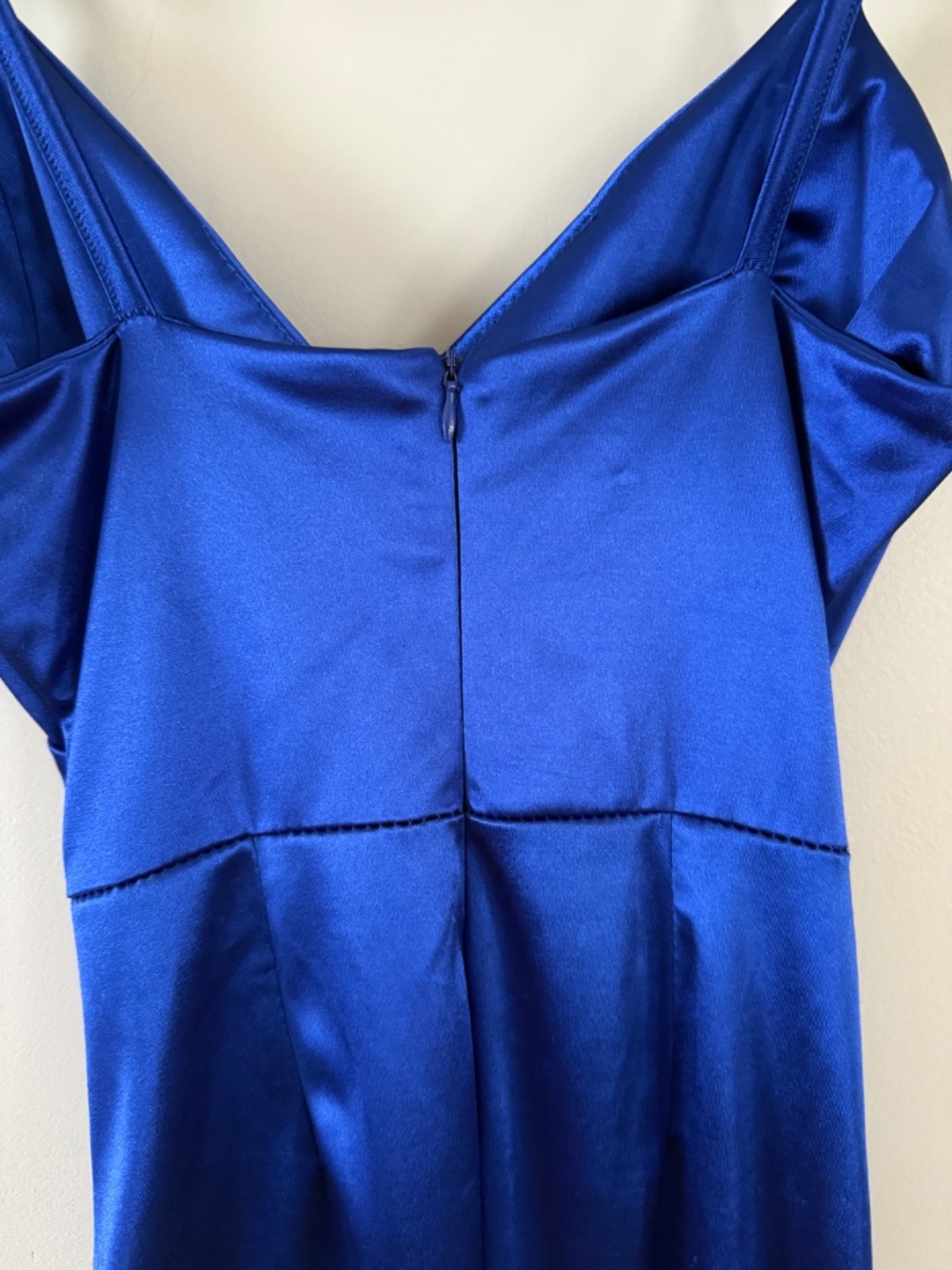 Royal Blue Dress Satin Dress Midi Dress Size M - Picture 4 of 13